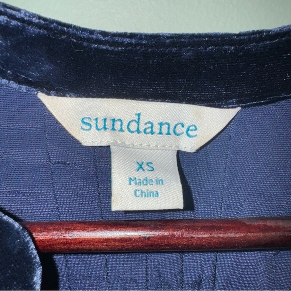 Sundance Hendrix Silk Blend Navy Velvet Shirt Mini Dress Long Sleeve Sz XS - Picture 6 of 11